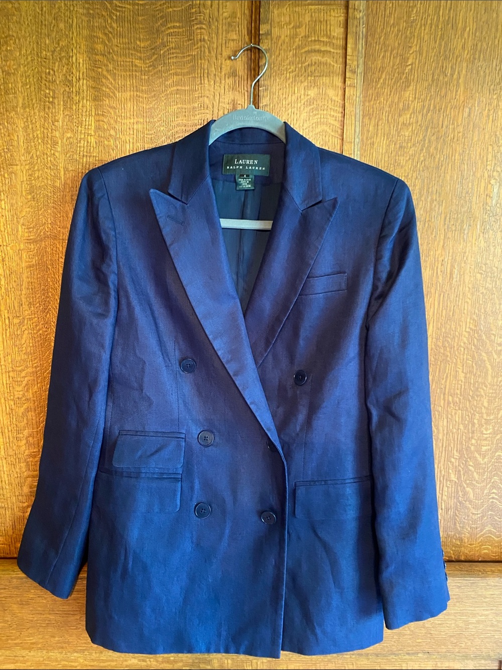 Lauren Ralph Lauren Linen Navy Blazer Sz 4